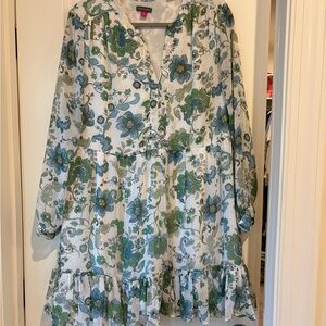 Vince Camuto Green and Blue Floral Dress